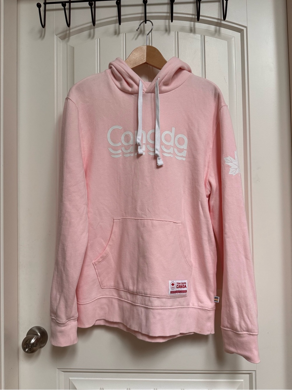 Unisex HBC Team Canada Pink Pullover Hoodie. Size M